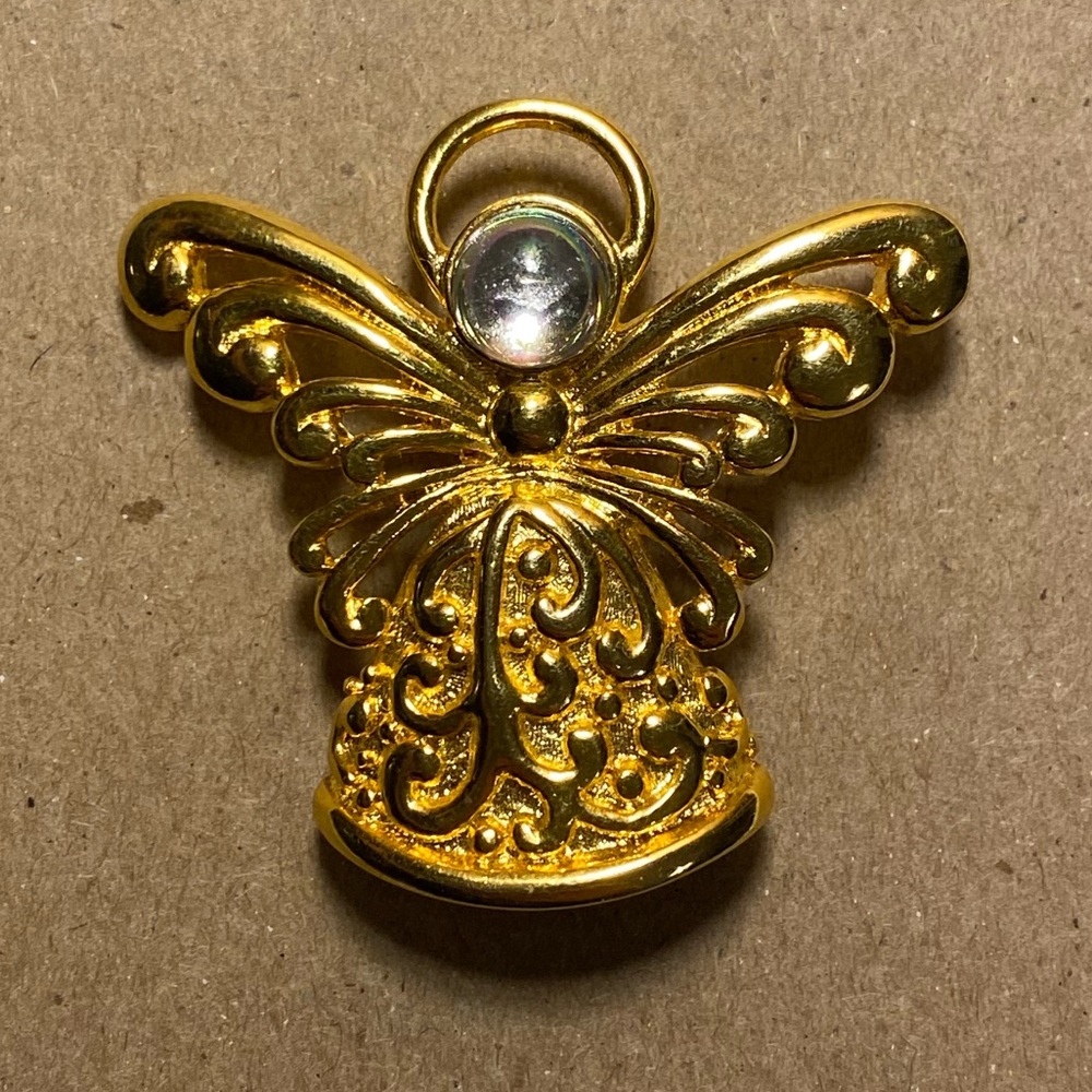 Angel with halo brooch